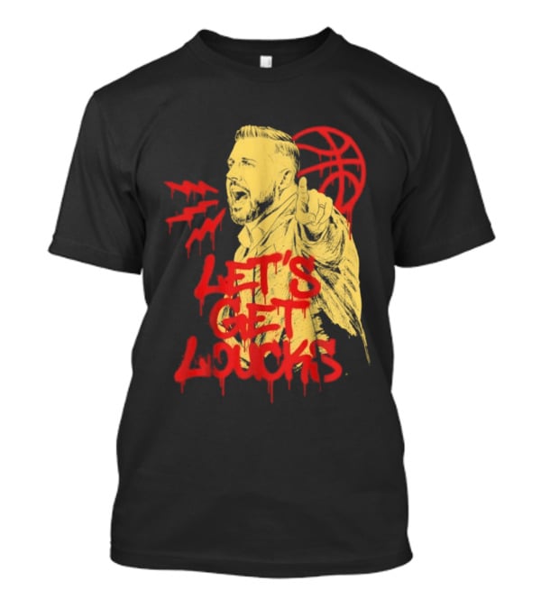 Let's Get Loucks Basketball Coach Sports Red Dripping T-Shirt