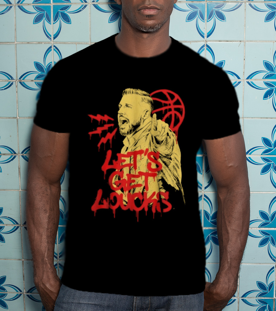 Let's Get Loucks Basketball Coach Sports Red Dripping T-Shirt