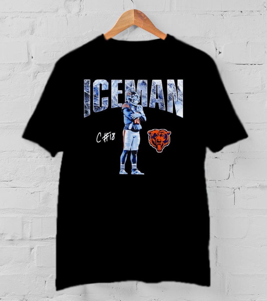 Caleb Williams Chicago Bears Iceman C Number 18 Bear T-Shirt