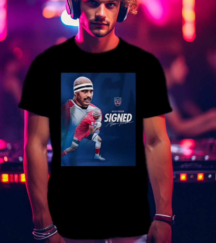 Mason Flesch Signed With Newcastle Red Bulls T-Shirt