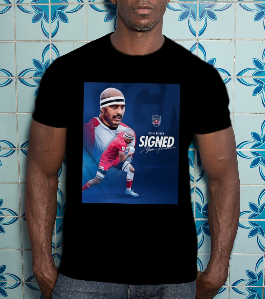 Mason Flesch Signed With Newcastle Red Bulls T-Shirt