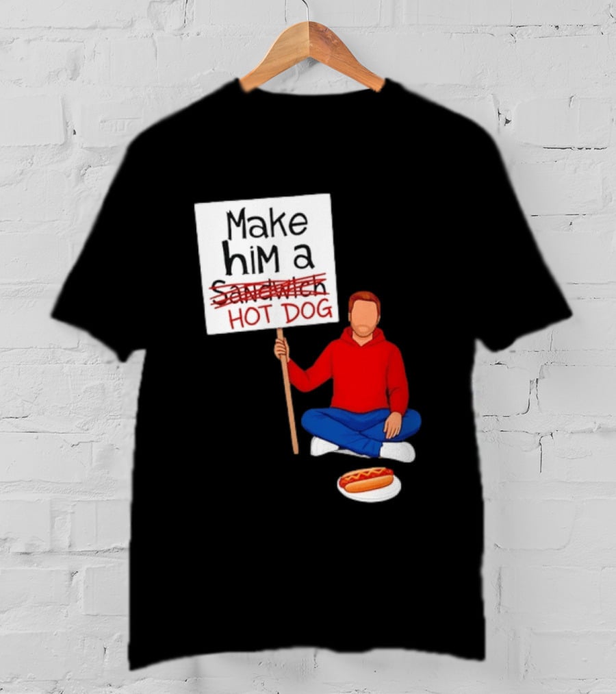 Candace Owens Make Him A Hot Dog Sign Sitting Man With Hot Dog T-Shirt
