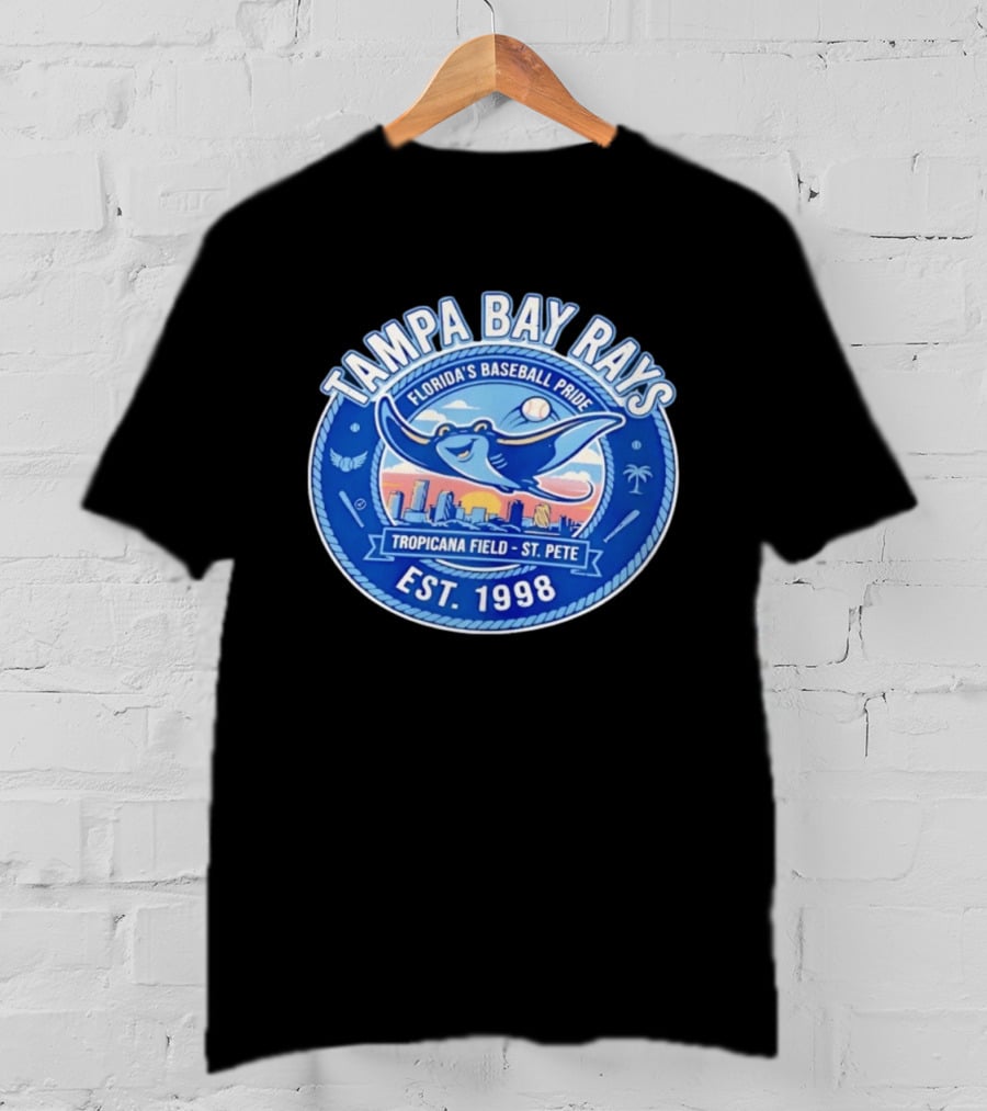Tampa Bay Rays Florida's Baseball Pride Tropicana Field St. Pete Est. 1998 T-Shirt