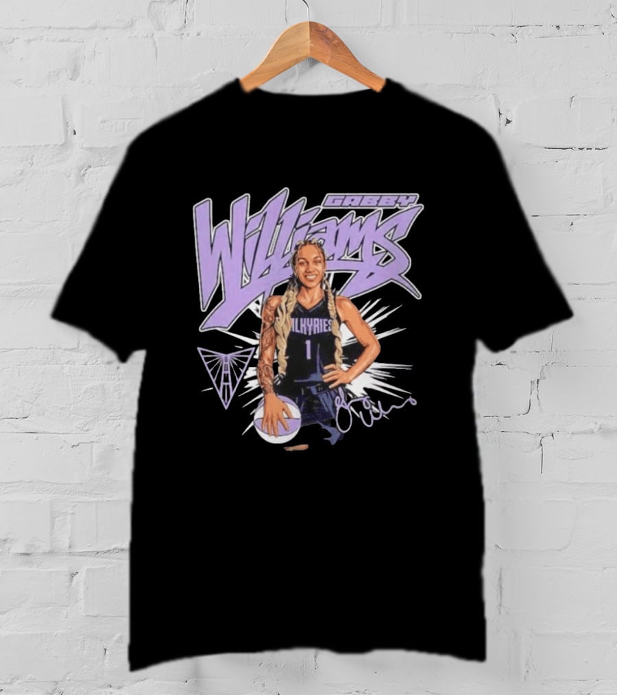 Gabby Williams Valkyries Basketball Art Signature T-Shirt