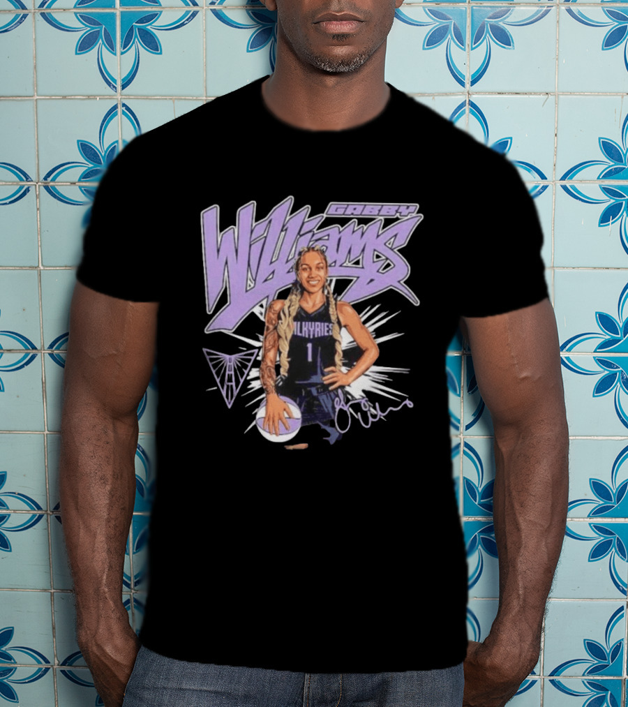 Gabby Williams Valkyries Basketball Art Signature T-Shirt