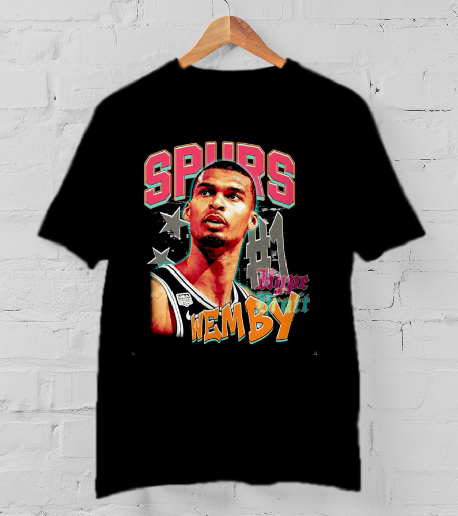 Spurs Wemby No 1 Hype Draft T-Shirt