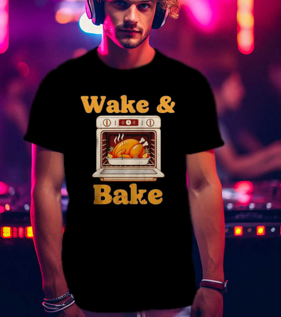 Wake And Bake Thanksgiving Turkey Oven Cooking T-Shirt