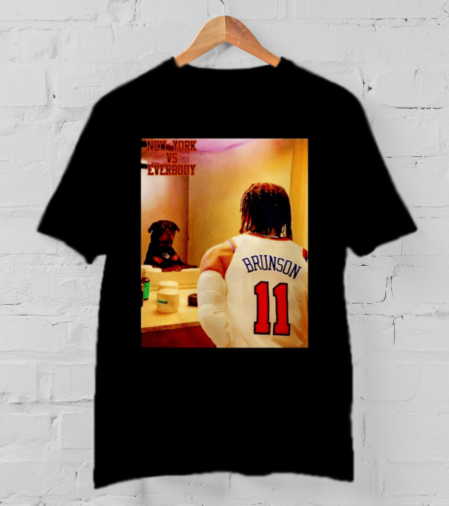 Jalen Brunson 11 New York Knicks Vs Everybody Basketball Mirror Moment T-Shirt