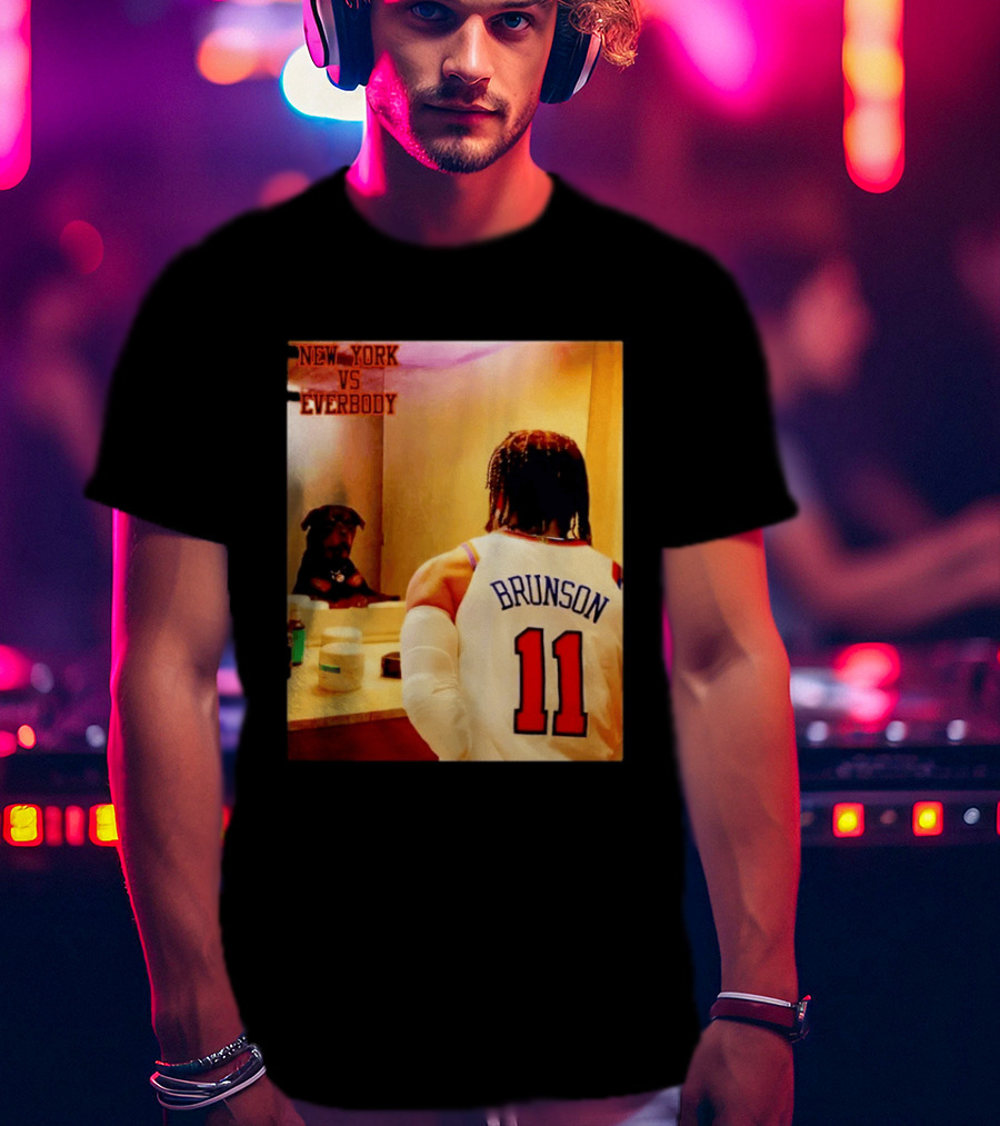 Jalen Brunson 11 New York Knicks Vs Everybody Basketball Mirror Moment T-Shirt