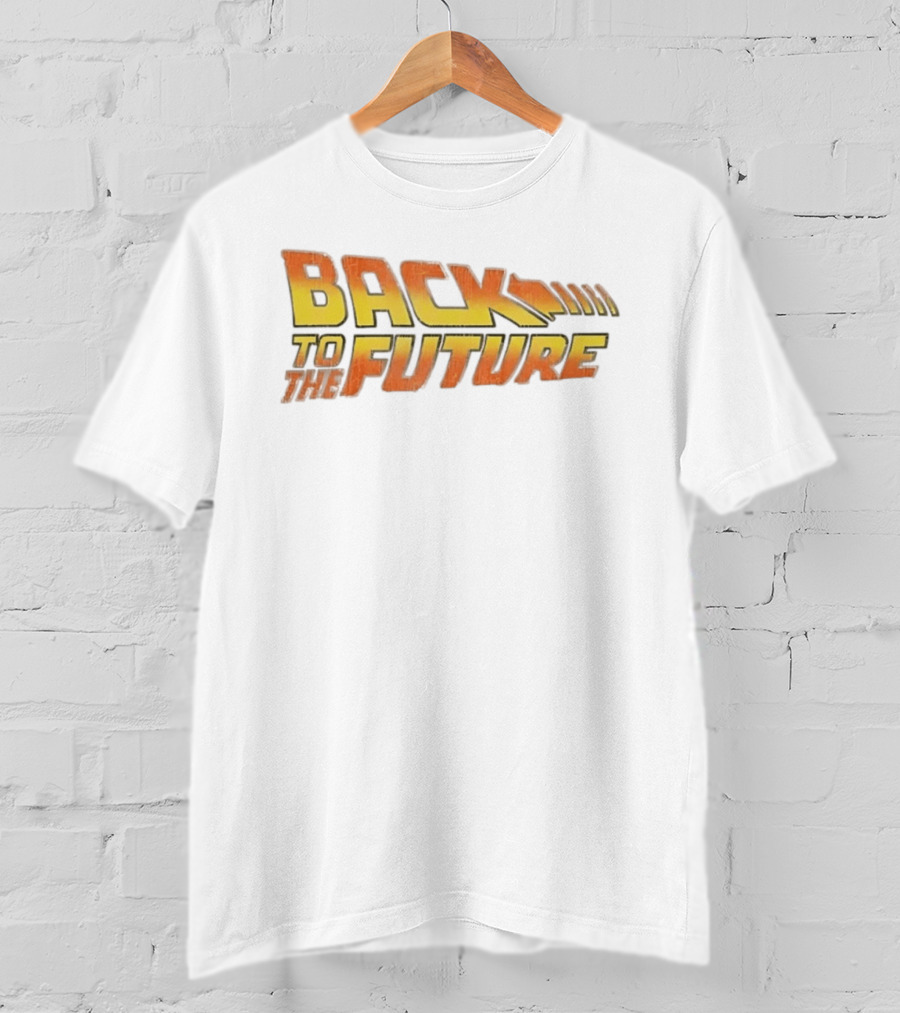 Back To The Future 80s Sci Fi Movie Retro Yellow Orange T-Shirt