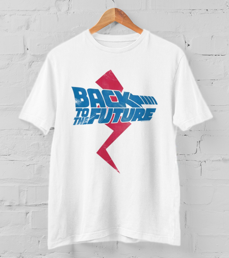 Back To The Future Distressed Lightning Bolt 80s Movie T-Shirt