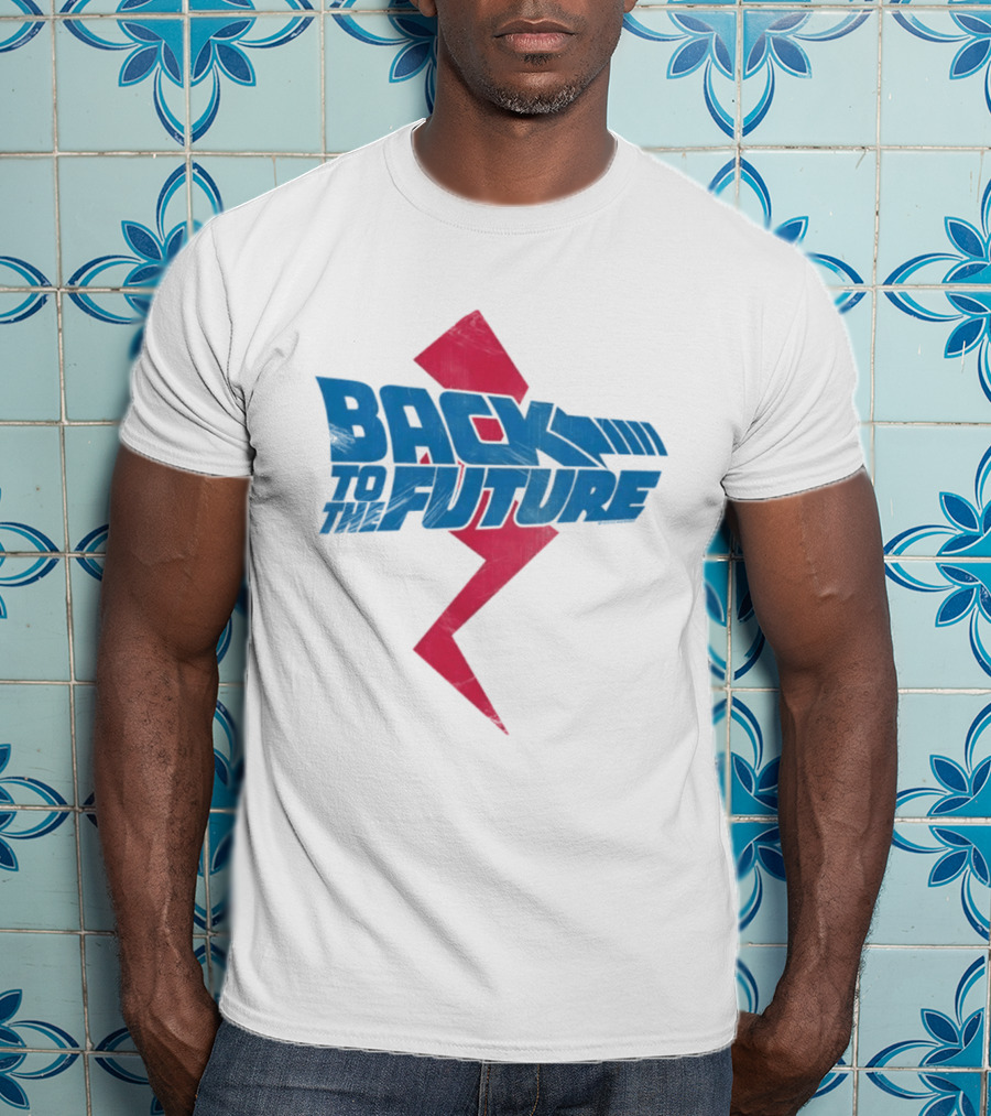 Back To The Future Distressed Lightning Bolt 80s Movie T-Shirt