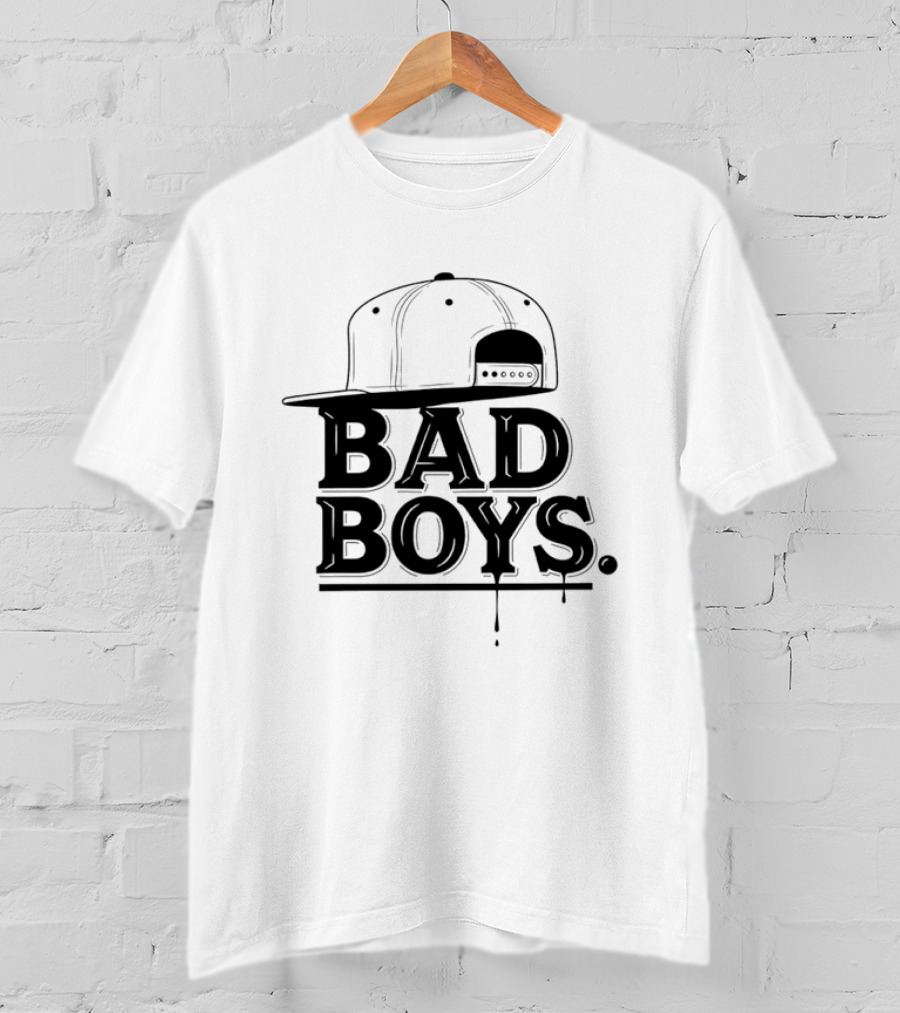 Bad Boys Hat Parental Advisory Explicit Content T-Shirt