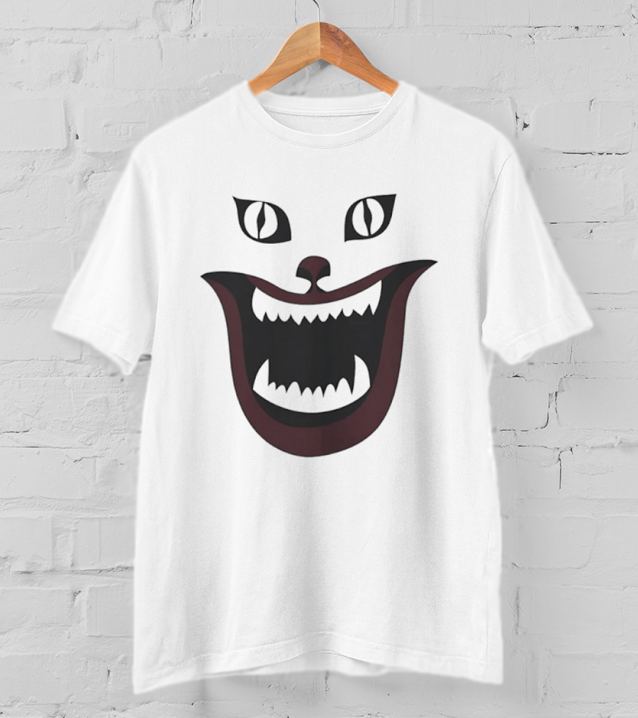 Cheshire Cat Grinning Face Alice In Wonderland Creepy Smile T-Shirt