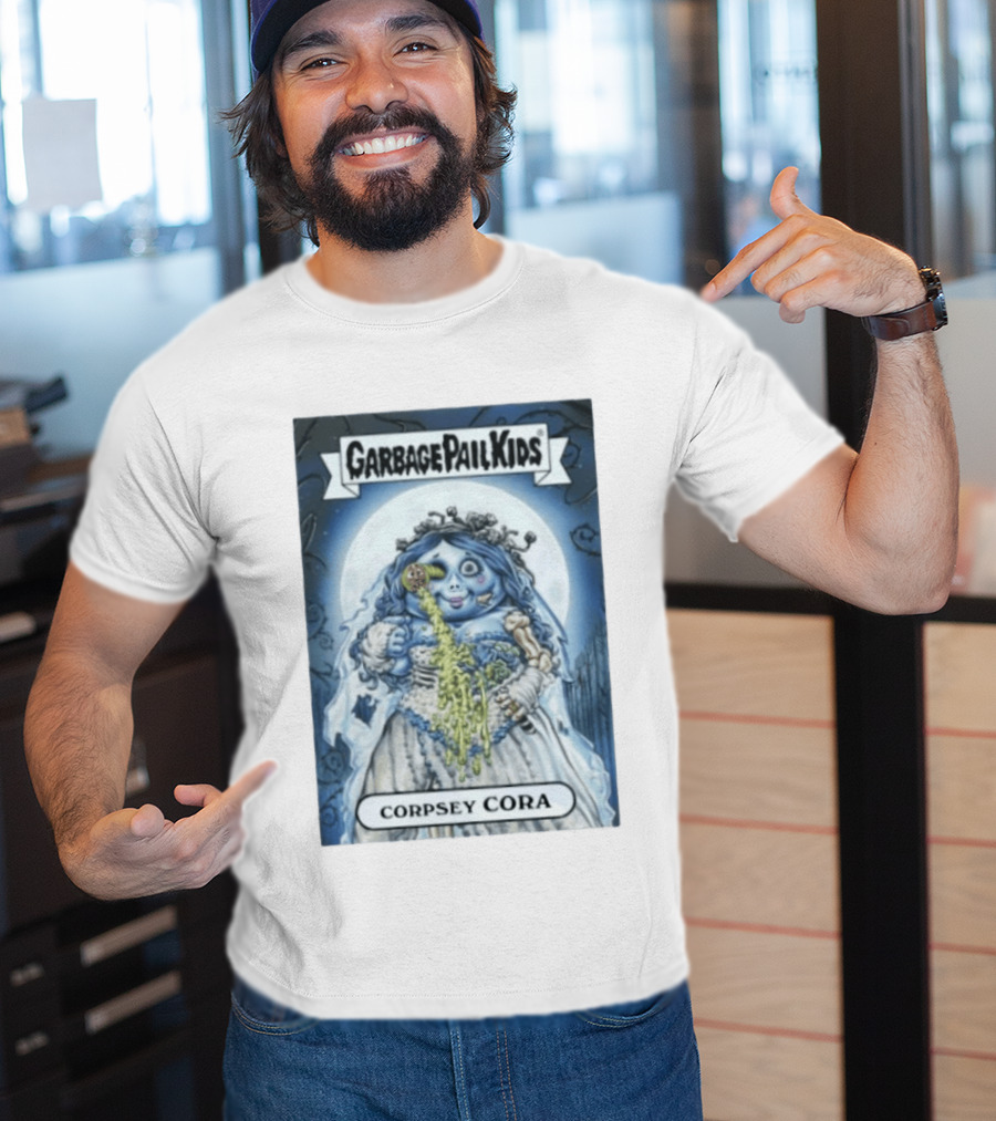 Garbage Pail Kids Corpsey Cora Trading Card Moonlight Scene T-Shirt