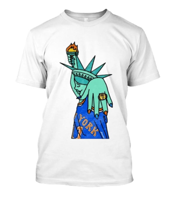 Jalen Brunson New York Knicks Liberty Statue Basketball Fan T-Shirt