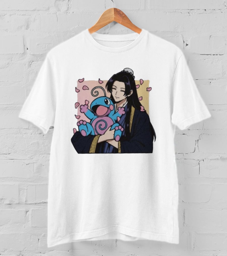 Jinshi From The Apothecary Diaries Holding Politoed Surrounded By Falling Petals T-Shirt