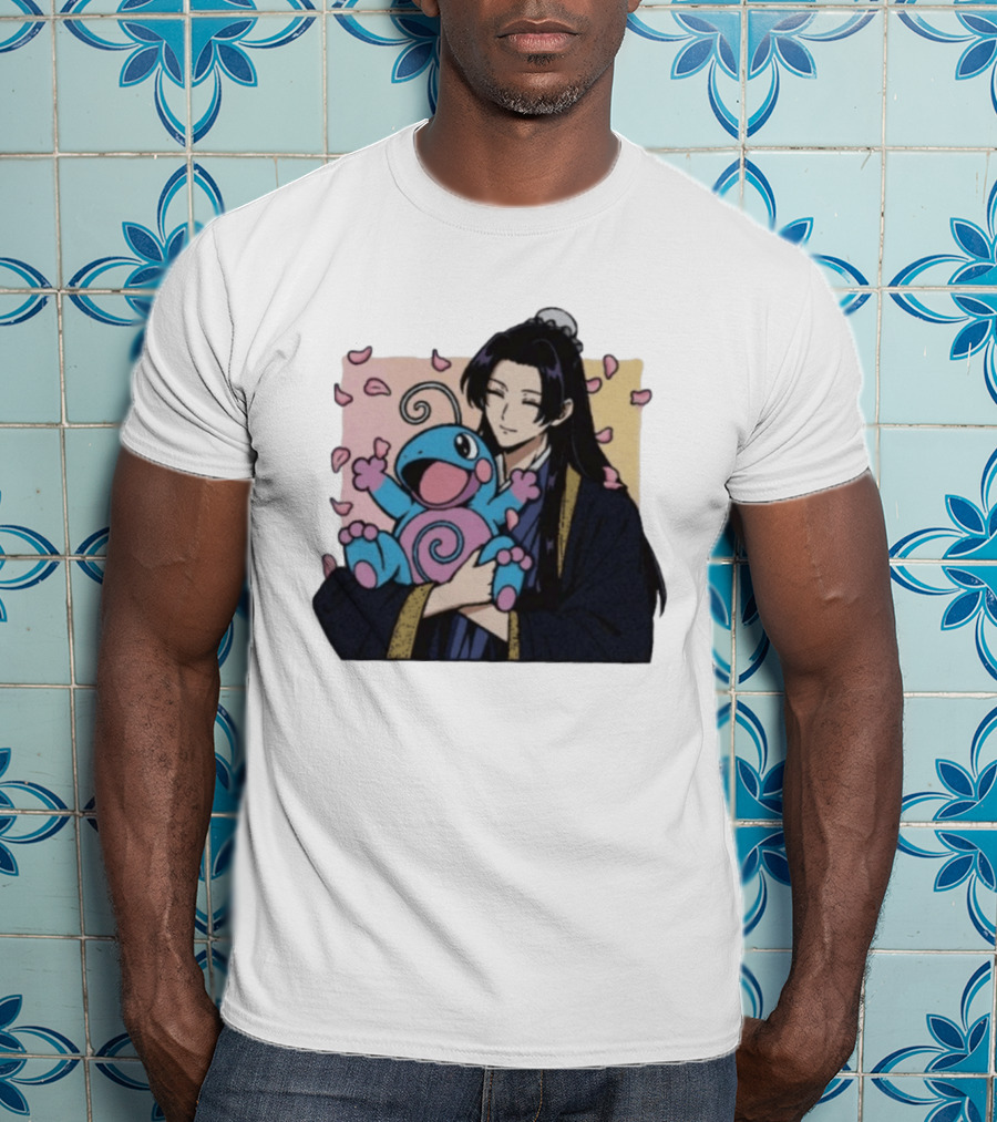 Jinshi From The Apothecary Diaries Holding Politoed Surrounded By Falling Petals T-Shirt