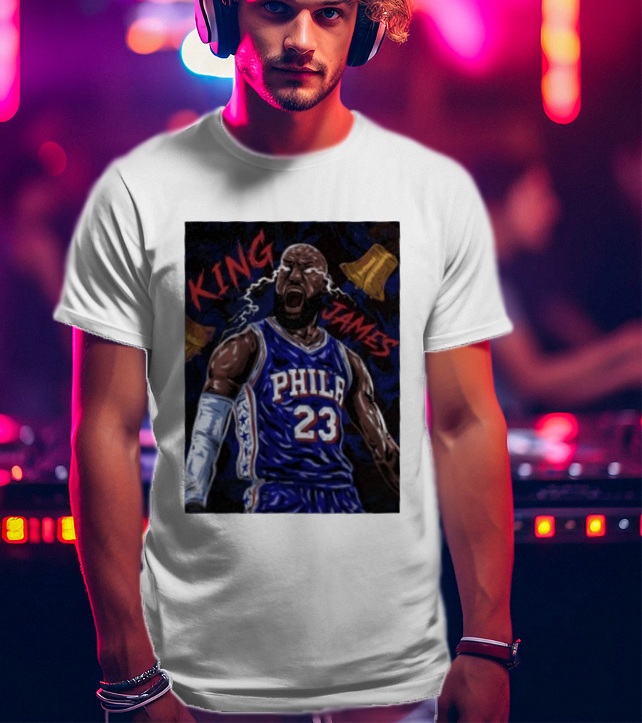 King James No 23 Phila Basketball Philadelphia 76ers T-Shirt