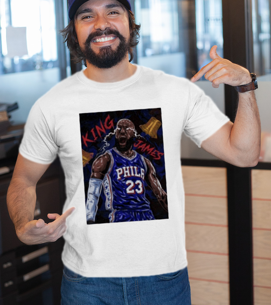 King James No 23 Phila Basketball Philadelphia 76ers T-Shirt