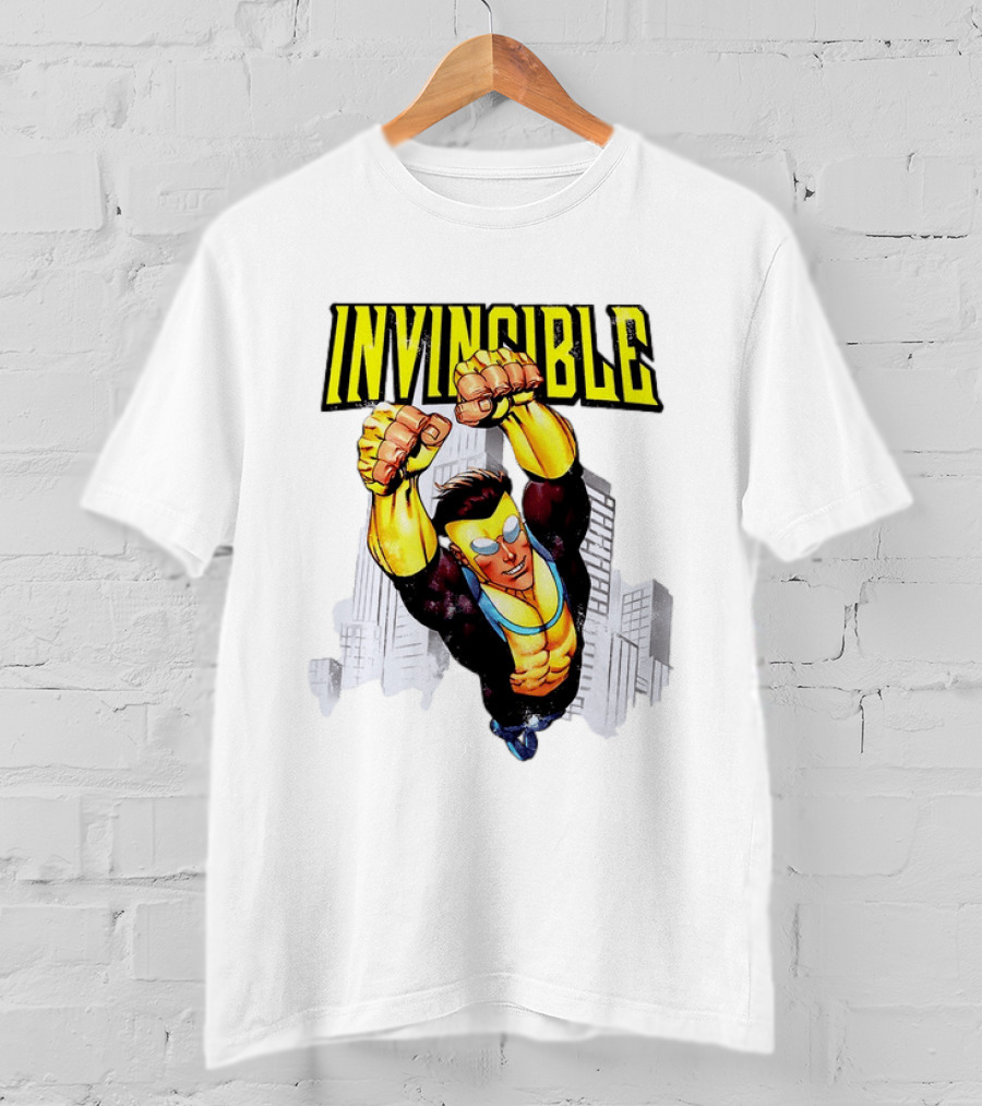 Invincible Mark Grayson Superhero Flying Action Pose T-Shirt