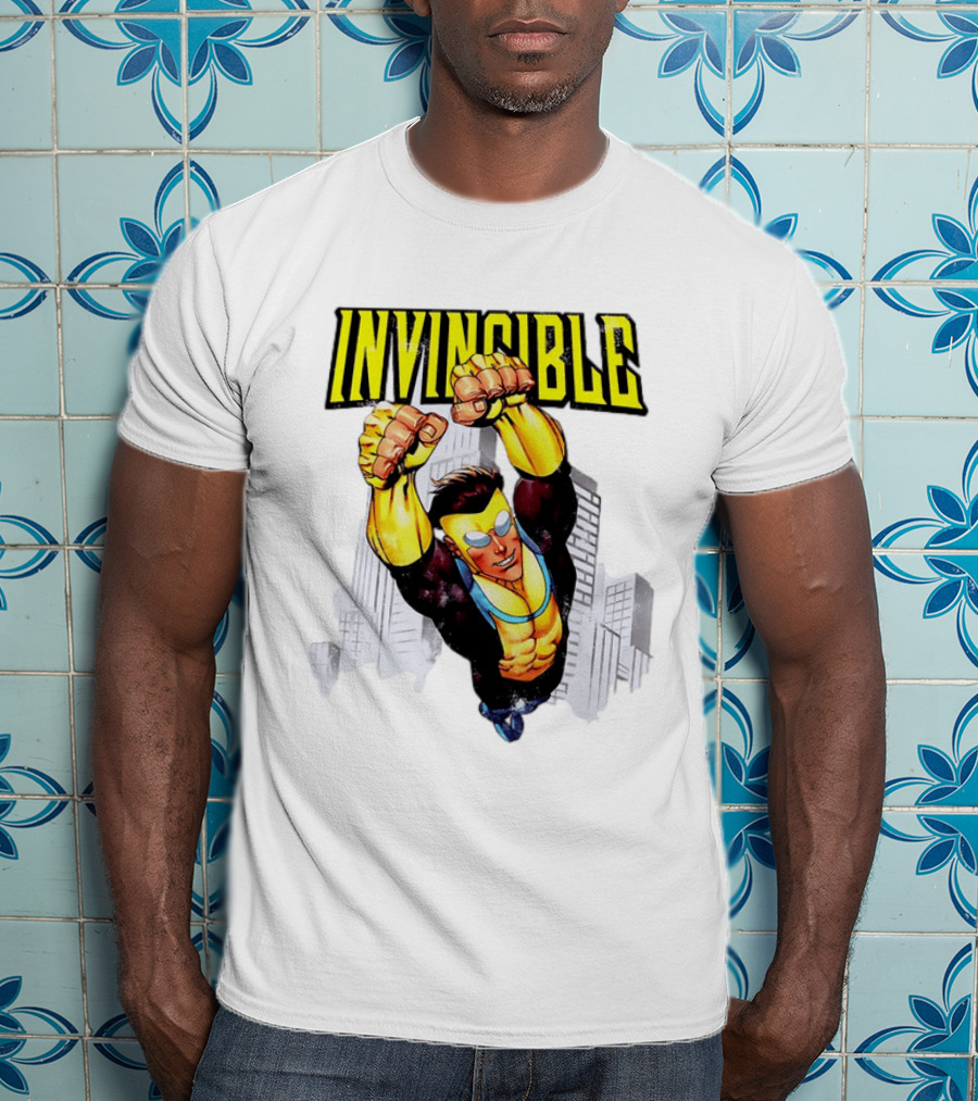 Invincible Mark Grayson Superhero Flying Action Pose T-Shirt