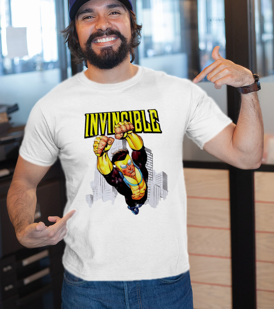 Invincible Mark Grayson Superhero Flying Action Pose T-Shirt