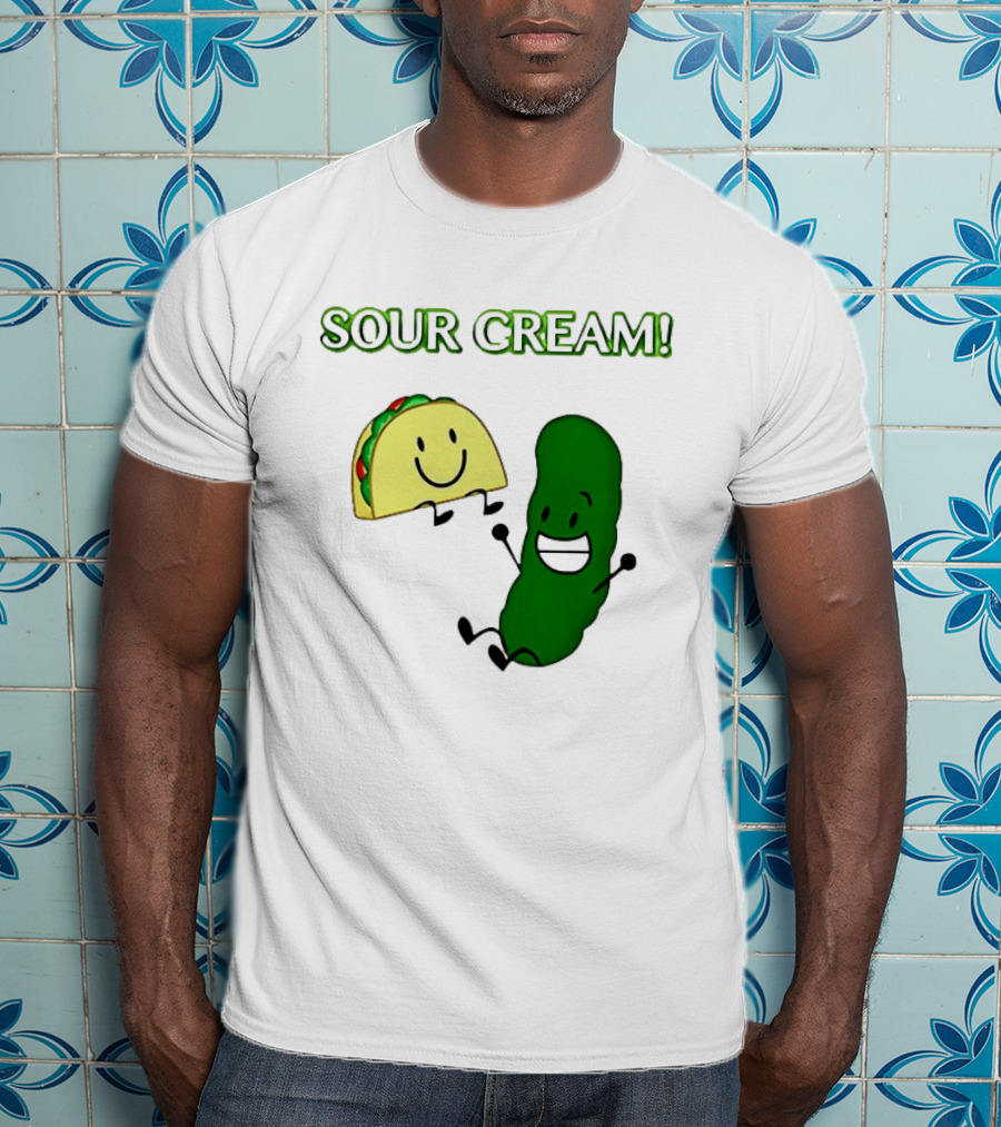 Sour Cream Pickle And Taco Happy Characters T-Shirt