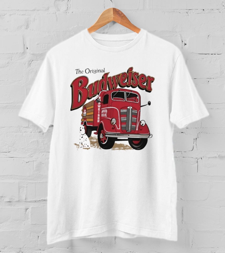 The Original Budweiser Truck With Dalmatian Iconic Beer Brand T-Shirt