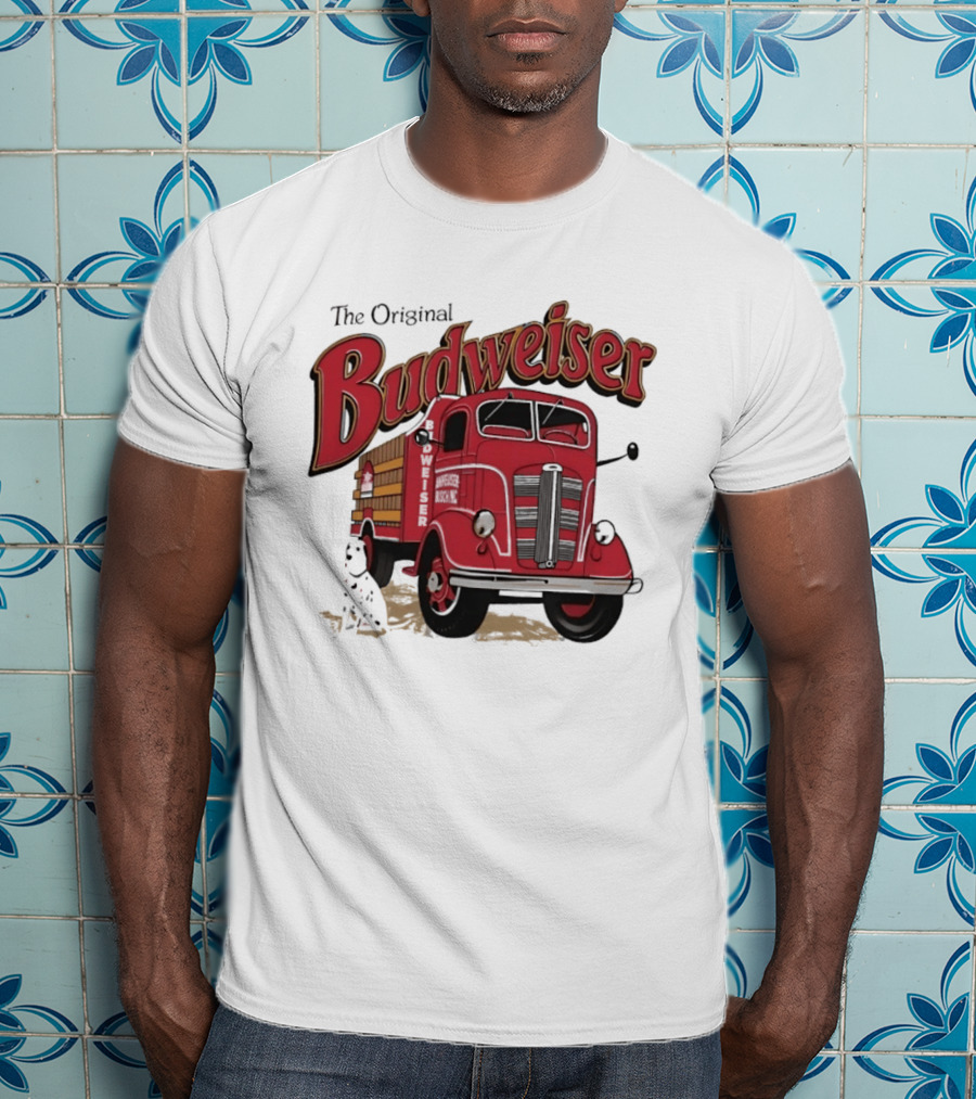 The Original Budweiser Truck With Dalmatian Iconic Beer Brand T-Shirt