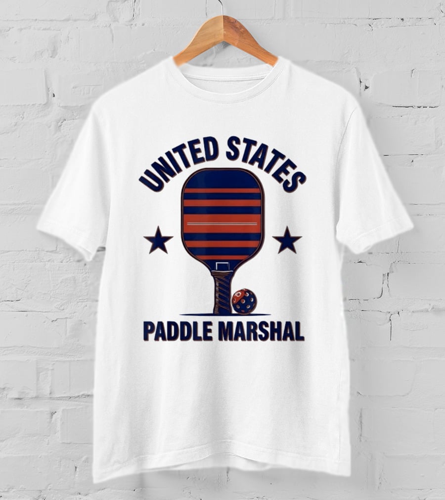 United States Paddle Marshal Pickleball Patriotic Paddle T-Shirt