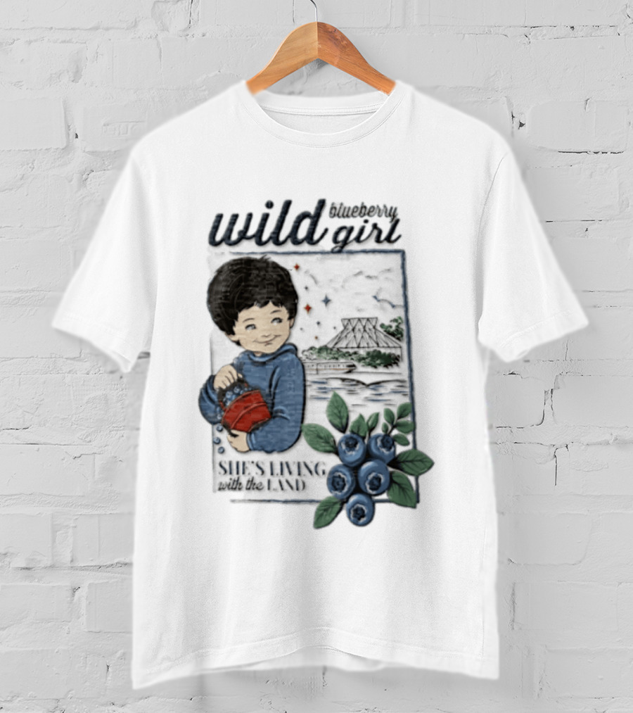 Wild Blueberry Girl She's Living With The Land Young Boy T-Shirt