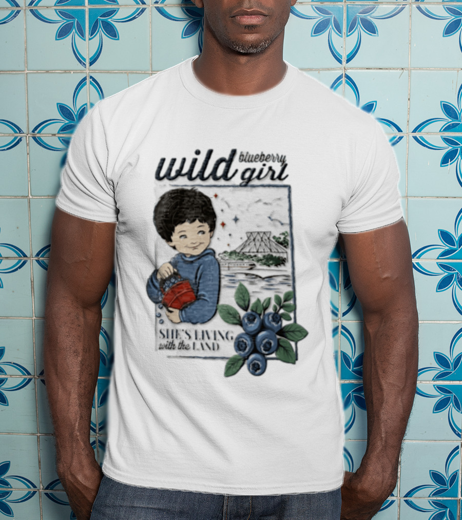 Wild Blueberry Girl She's Living With The Land Young Boy T-Shirt