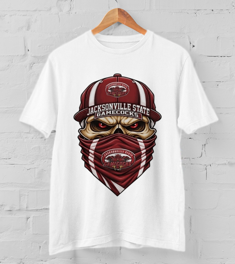 Jacksonville State Gamecocks Skull Bandana Hat T-Shirt