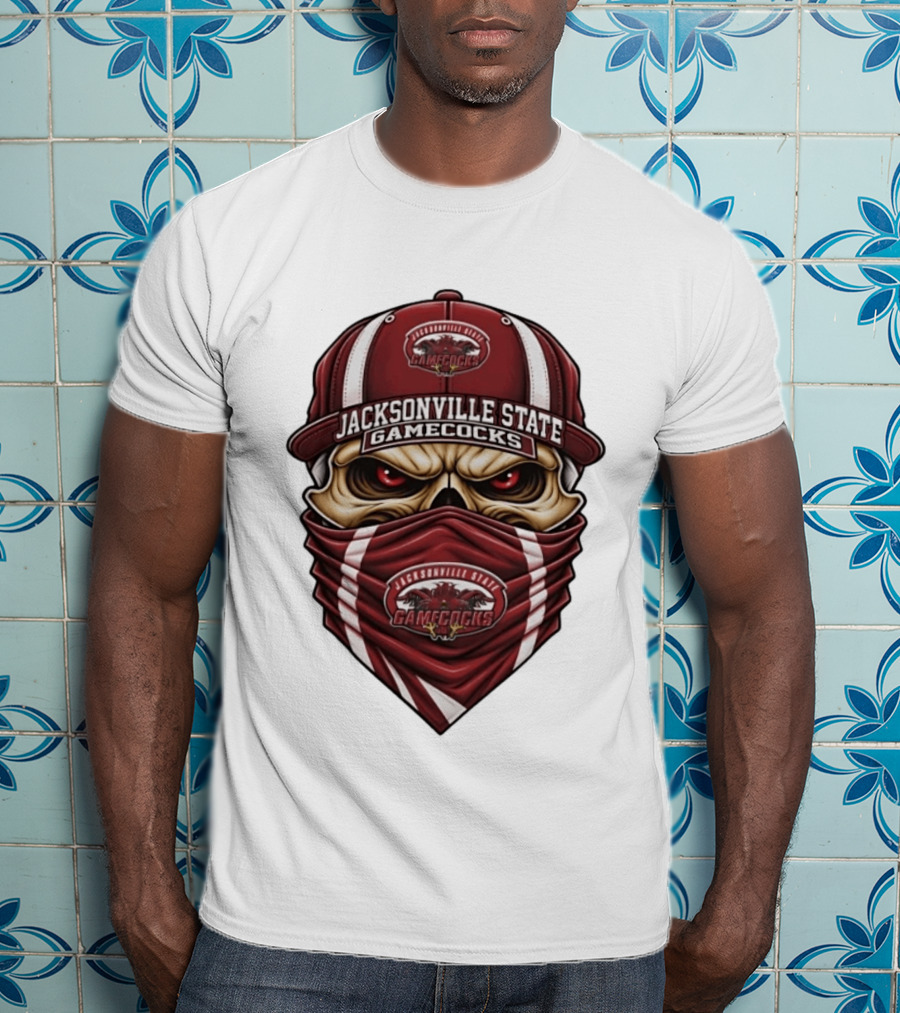 Jacksonville State Gamecocks Skull Bandana Hat T-Shirt