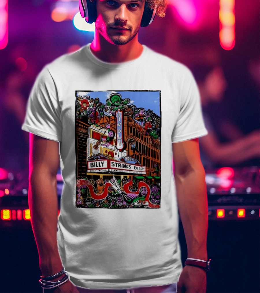 Billy Strings Live Tivoli Theatre Chattanooga Tennessee 2026 Psychedelic Concert T-Shirt
