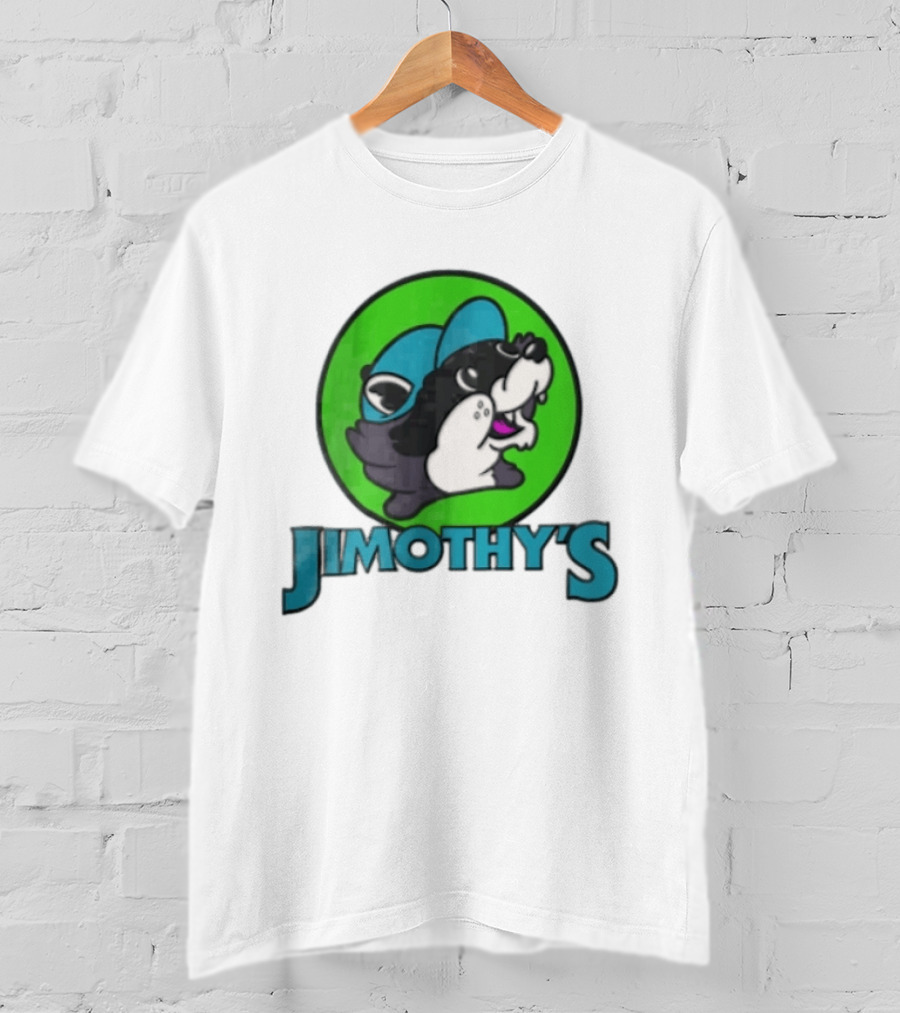 Jimothys Cartoon Beaver Wearing Blue Cap T-Shirt