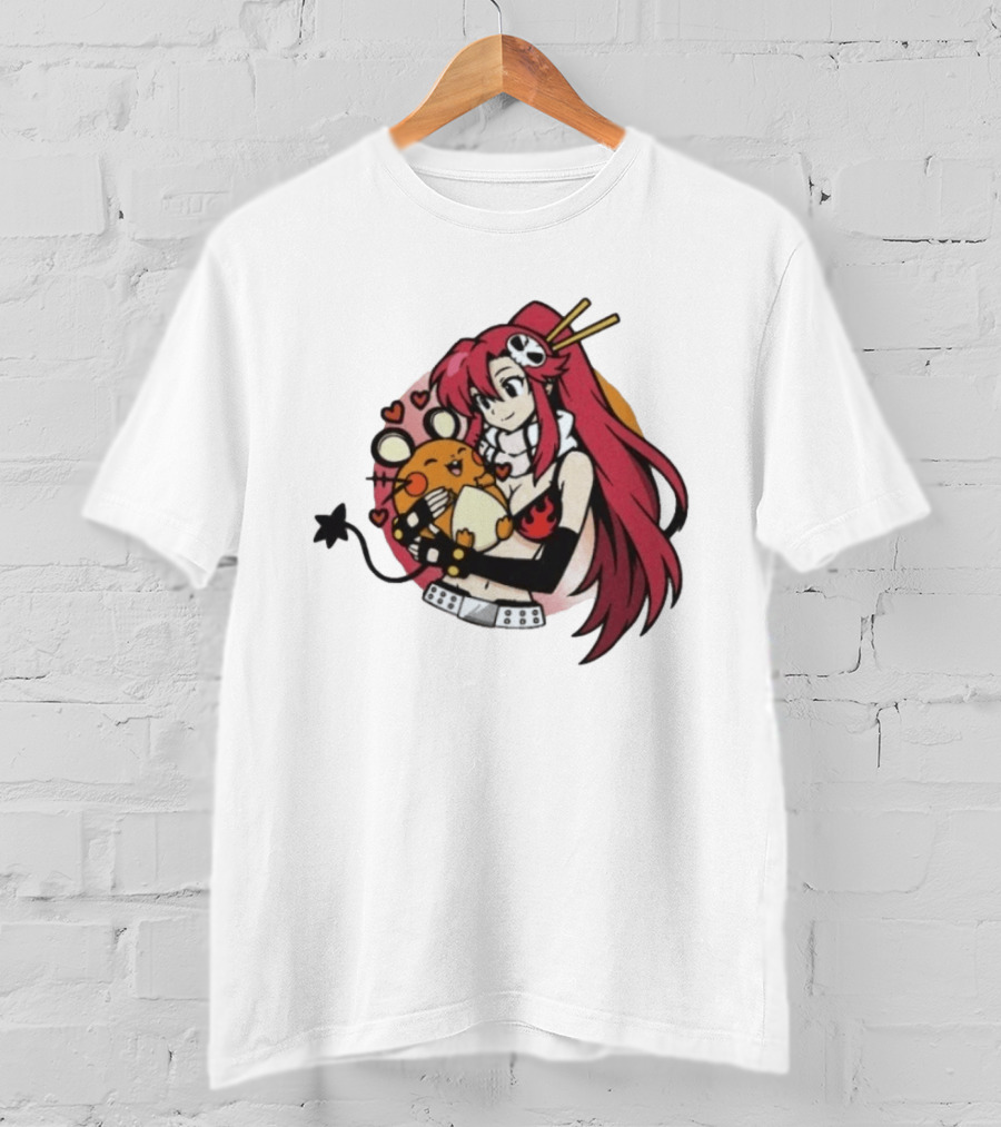 Yoko Littner With Dedenne Inspired Character Art Gurren Lagann T-Shirt