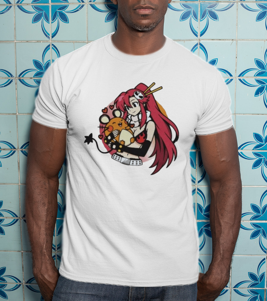 Yoko Littner With Dedenne Inspired Character Art Gurren Lagann T-Shirt