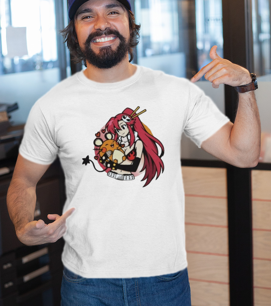 Yoko Littner With Dedenne Inspired Character Art Gurren Lagann T-Shirt