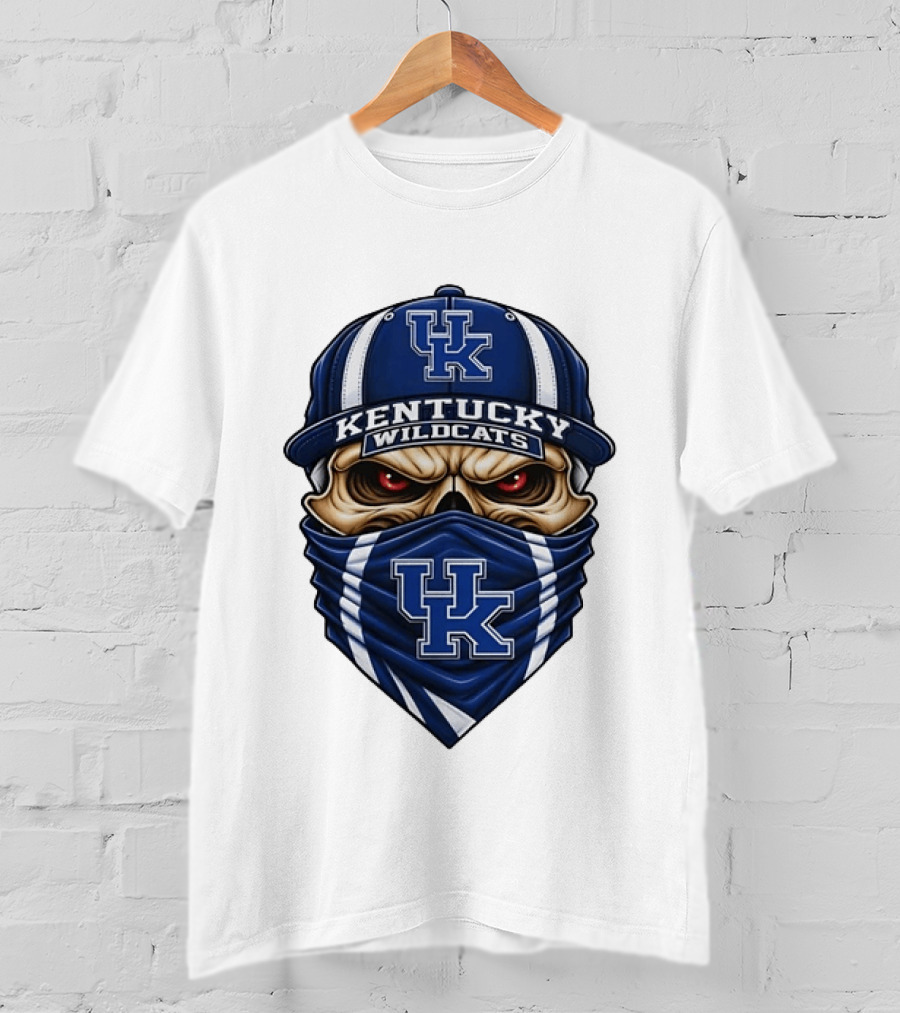 Kentucky Wildcats Skull Bandana UK Cap Fan Gear T-Shirt