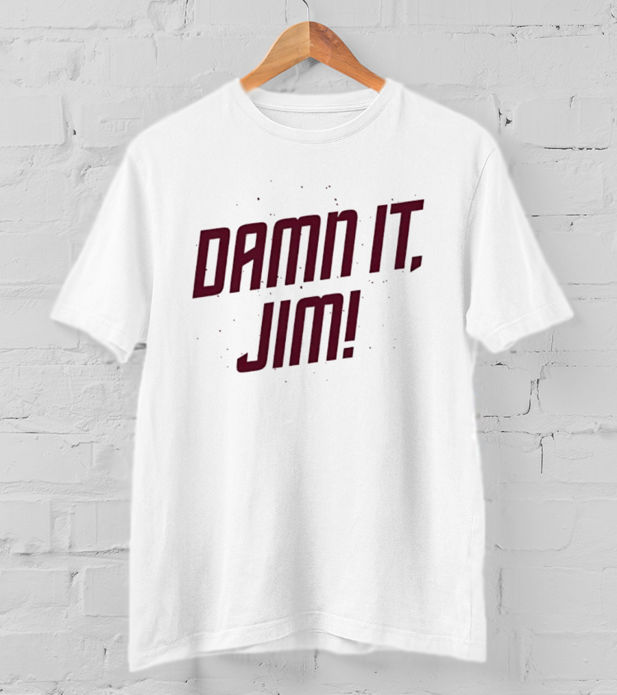 Damn It Jim Bones McCoy Captain Kirk Sci Fi Star Trek Quote Red T-Shirt