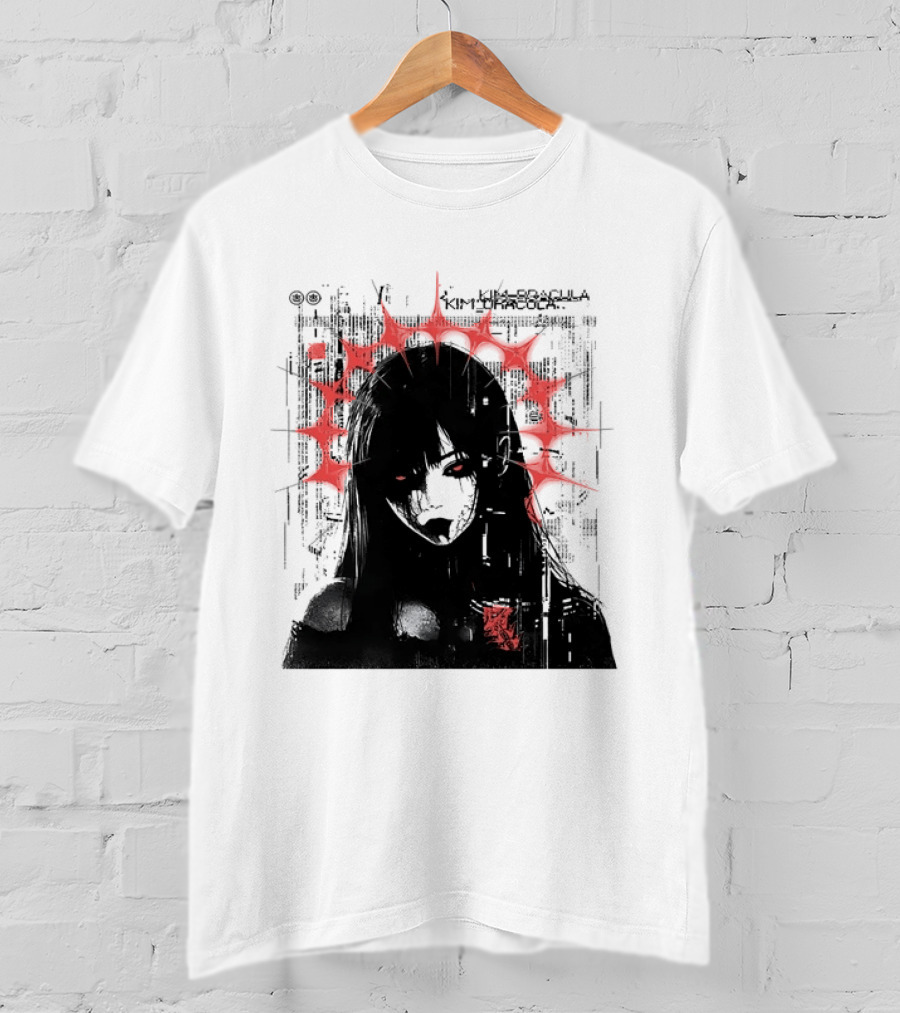 Kim Dracula Glitch Alternative Metal Red Star Burst T-Shirt
