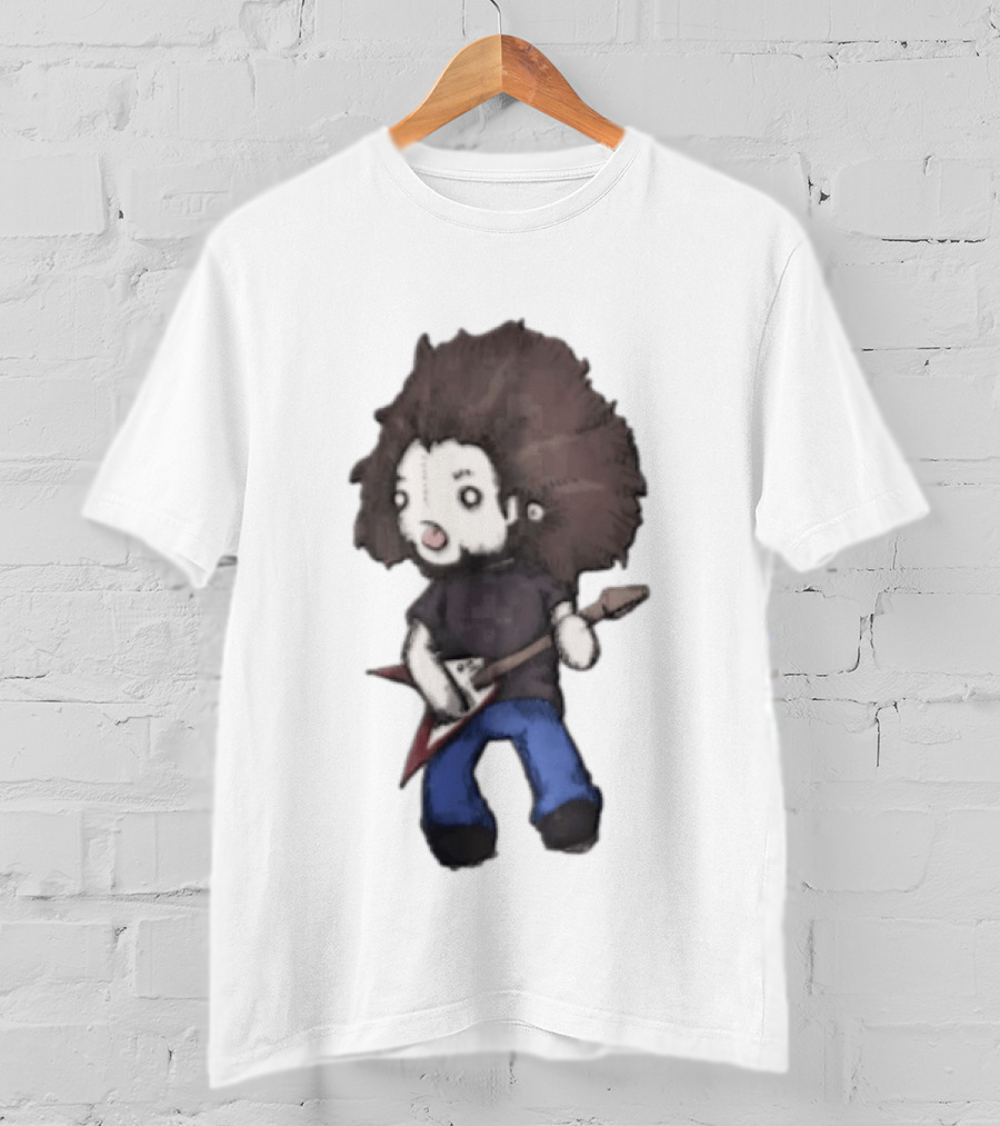 Dimebag Darrell Cartoon Character Flying V Guitar Player T-Shirt