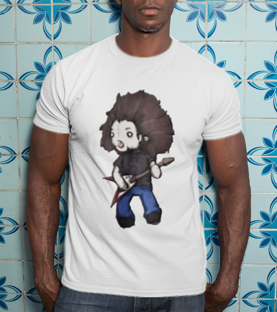 Dimebag Darrell Cartoon Character Flying V Guitar Player T-Shirt