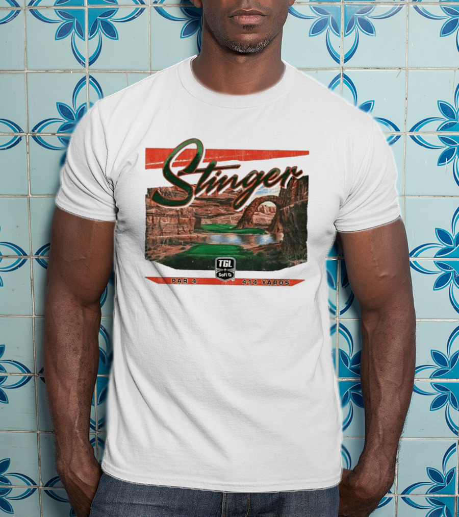 Stinger TGL SoFi Par 4 414 Yards Golf Course Canyon Scene T-Shirt
