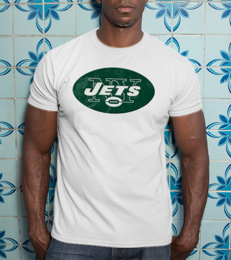 New York Jets NY Football Team Iconic Emblem Oval T-Shirt