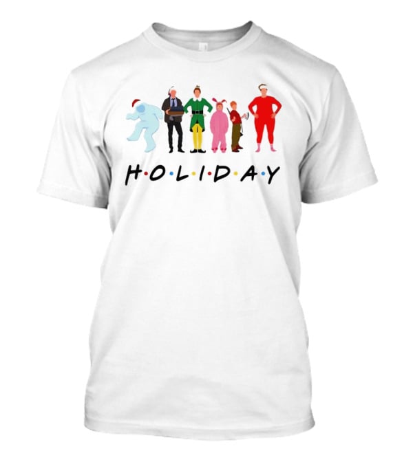 Holiday Movie Characters Mashup Christmas Movies Santa Costumes T-Shirt
