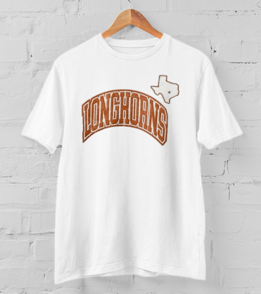 Texas Longhorns NCAA College Sports Longhorns State Map T-Shirt