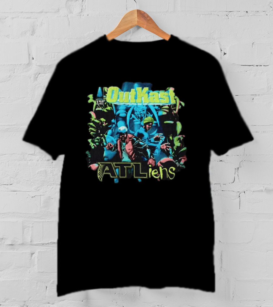 Atlanta Falcons Outkast ATLiens 30th Anniversary Album T-Shirt